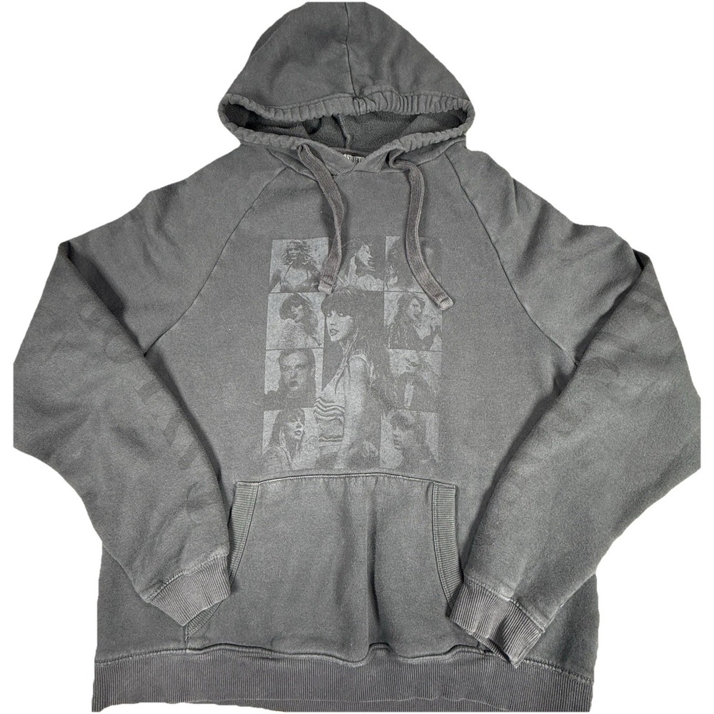 Taylor Swift Hoodie Eras Tour 2023 Sweatshirt Medium Black Gray Pullover Concert